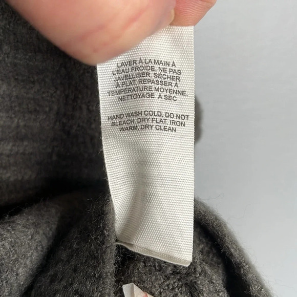 GARAGE NWT Blackened Pearl Grey Horizontal Rib Stitch Funnel Neck Sweater Size L - Picture 9 of 11